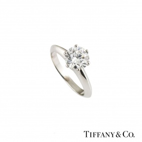 Tiffany & Co. Platinum Diamond Setting Band Ring 1.16ct H/VS1